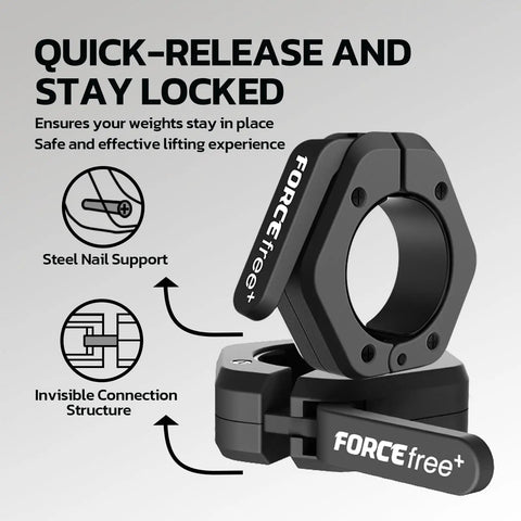 Heavy Duty Barbell Clamps For Secure Lifts Quick Release Olympic Bar Clamps With Anti Slip TPR Grip Non Magnetic Black Collars