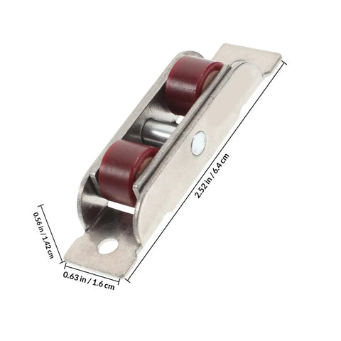 Heavy Duty Double Wheel Window And Door Pulley Replacement Rollers With Sweet Smooth Glide Premium Stainless Steel Sash Track Hardware, compact size with double red wheels.