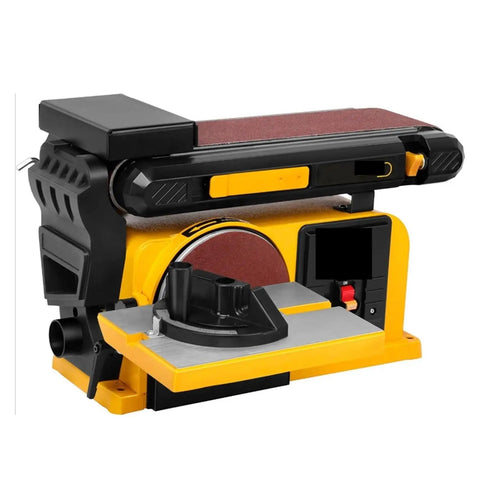 Badass Heavy Duty Two In One Belt Disc Combo Sander Grinds Wood Metal Plastic With Kick Ass Motor For Fast Sanding And Smoothing Woodworking Tasks Nationwide, showcasing compact design and dual functionality.