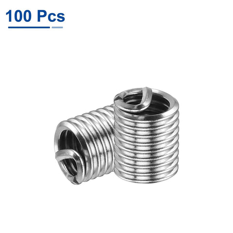 No-Fuss Wire Thread Inserts Kit 1/4-20 UNC Helical Coiled Type 304 Stainless Steel Thread Repair Sleeves stacked view