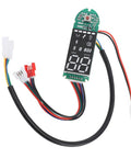 Replacement Scooter Dashboard Circuit Board With Clear Display Easy Install Universal Fit For Eight To Ten Inch Scooters Slick DIY Repair Part shown with wiring and connectors.