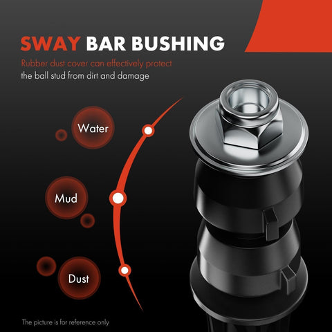 Front Sway Bar Link Stabilizer For Chevy Avalanche Silverado Suburban Tahoe And Cadillac Escalade SUVs Durable Suspension Upgrade With Easy Install Replaces Worn Links For A Smoother Ride And Reduced Body Roll, rubber dust cover