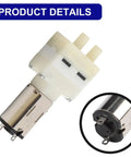 Heavy Duty Water Pump Motor Replacement For Robot Vacuum Cleaners showing white and silver motor with two connectors.