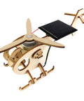 Hands On DIY Solar And Wind Power Generator Kit For Adults Buildable Fan Helicopter And Carousel With Solar Panel Motor And Light Bulb Learn Renewable Energy Through Creative Projects And Fun STEM Toys wooden helicopter model with solar panel