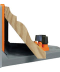 Heavy Duty Crown Molding Jig For Miter Saw Featuring Adjustable Fence with wooden profile and secure clamps for precise cuts.