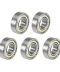 5-pack 699ZZ Deep Groove Ball Bearings 9mm X 20mm X 6mm, double shielded carbon steel, ideal for DIY projects and repairs, front view