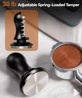 Top Shelf Espresso Accessories Kit Featuring A Dead Nuts Accurate 58mm Tamper with adjustable spring load design for precision use.