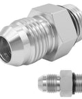 Hydraulic Adapter Fitting Pro Grade One Quarter Inch JIC 37 Degree Male To One Quarter Inch SAE ORB Male Straight Thread For Hydraulic Lines And Industrial Systems High Pressure Durable Conversion, silver metal