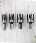 Top Notch 4 Piece Wood Plug Cutters With Tapered Deep Cutting Edge For Bench Drill And Electric Hand Drill Compatible, 6-16 mm.