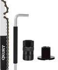 Chain Whip Tool Kit For Bicycle Cassette Removal Tool And Auxiliary Wrench Sprocket Remover Lockring Tool With Pin Black displayed