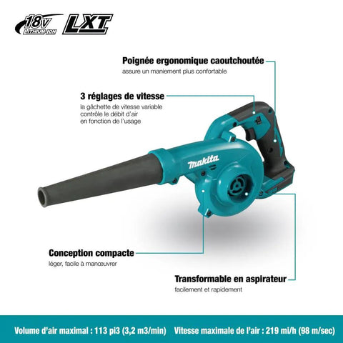 Cordless Handheld Leaf Blower With Vacuum Mode Powered By 18V Battery On The Go Variable Speed Trigger Low Medium High Air Settings