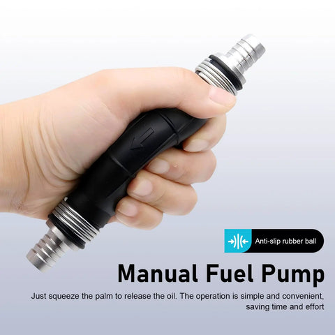 Kickass Hand Fuel Primer Bulb With Dual Way Rubber Design For Easy Manual Vacuum Transfer Works Hella Smooth On 10Mm And 6Mm Gasoline Lines Perfect Universal Fit For Car Boat Marine Motorcycle In Sleek Black, held in hand