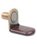 25 Pack Hella Sturdy L Shaped Cabinet Shelf Pins And Glass Support Brackets For Closet Storage Featuring Super Slick Vinyl Tipped Ends In A Sweet Antique Copper Finish For Flawless Diy Builds, detailed view of a sturdy L-shaped metal bracket.