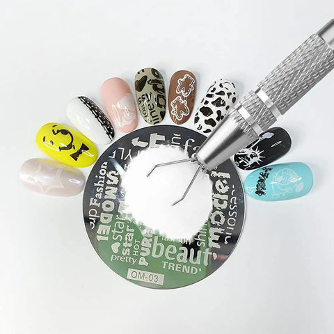 4 Claw Grabber Tool Stainless Steel Pick Up Tool With Four Prongs for nail art clamping above decorative nails on disc