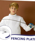 Stainless Steel Fencing Hand Guard For Youth Practice And Competition Easy Install Hand Protection shown with young fencer