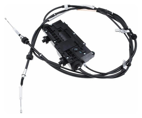 Hella Durable Electronic Parking Brake Actuator Replacement For Land Rover Discovery Lr4 Range Rover Sport 2010 To 2013 Oem LR072318 rear caliper module with attached cables.