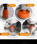 Diamond core drill bits set, BGTEC 8-piece orange vacuum brazed hole saw kit for porcelain tile and stone, 25–75mm
