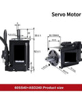 Diagram of Crisp Closed-Loop Servo Motor 60SS40 ASD240 Drive Kit dimensions