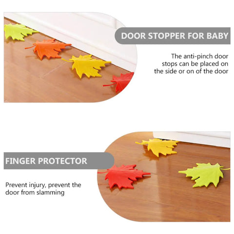 Maple Leaf Door Wedge Stops Four Pack For Slam Free Doors And Floor Protection Made From Sturdy PP Material shown on floor