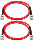 Pro Grade BNC Cable 3ft 2 Pack RG58 50 Ohm Male To Male Coaxial Cables Low Loss For Antennas RF Radios Modems Oscilloscopes Spectrum Analyzers And Test Equipment Red