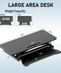 32 Inch Standing Desk Converter With Dual Monitor Setup, Height Adjustable Sit To Stand Riser, Black