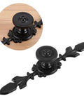 Close-up of Pack Of 4 Vintage Pull Handle Door Knob Back Plate Set for home furniture with screws, black zinc alloy