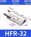 Pneumatic Finger Cylinder For Mechanical Arm Gripper HFR32 Pro Grade, shown with dimensions, fits HFZ16 HFZ20 industrial applications.