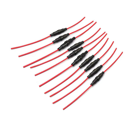 Inline Screw Type 16 AWG Fuse Holder Kit with 10 Pieces and 100 Pieces of Quick Fast Blow Glass Fuses 5x20mm for DIY Wiring