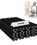 10-pack Black T Slot 4040 Aluminum Extrusion Kit, 39.4 inches each, heavy-duty anodized profiles for 3D printer frames and CNC projects.