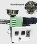Heavy Duty 3D Printer Filament Extruder Machine Featuring Single Screw Design For Kickass Plastic Processing And Smooth Daily Operation For Dedicated Makers, showing round nozzle and control panel.