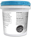 Latex Wood Filler That Dries Fast Paintable And Stainable Easy Sanding Drilling Planing Interior Exterior Use Low Odor Water Cleanup Solvent Free 24 Oz Pint Natural, showing instructions label and blue lid.