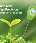 Analog Soil Moisture Meter For Plants With Color Coded Dial Hygrometer Water Monitor For Indoor And Outdoor Gardens No Battery Needed Easy Read Gauge For Quick Plant Watering, shown in green with color-coded dial and metal probe