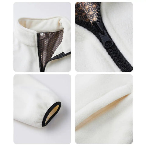 Close-up details of detachable polar fleece liner for 3 In 1 Winter Softshell Ski Jacket With Hood For Men And Women Water And Wind Resistant Insulated Coat Warm Purple 3XL Built For Skiing Snowboarding And All Outdoor Winter Adventures