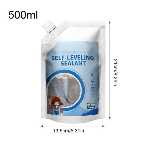 Premium Self Leveling Concrete Caulk For Deep Crack Repair in a 500ml pouch, designed for waterproof sealing on driveways.
