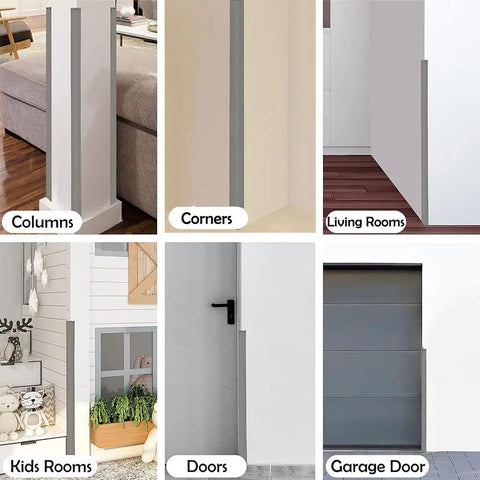 Easy Peel And Stick Yellow Heavy Duty Rubber Wall Corner Guard Anti Collision Strip Self Adhesive Edge Protector in various settings