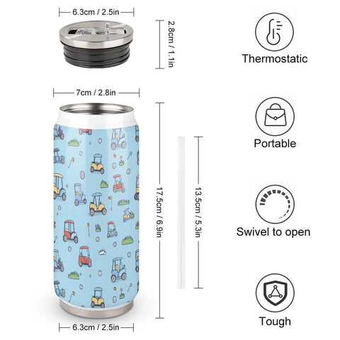 Boss Level 304 Stainless Steel Insulated Tumbler With Secure Straw Lid And Leak Proof Screw Cap, Golf Cart Ready Travel Coffee Mug, dimensions and lid details.