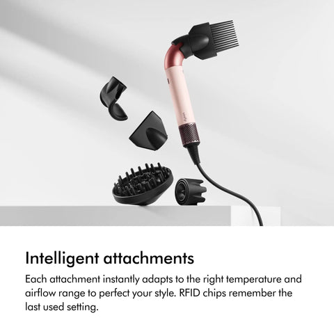 Supersonic Hair Dryer In Ceramic Pink And Rose Gold For Ultrafast Drying Lightweight Ergonomic Design With No Heat Damage