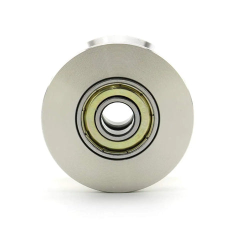Heavy Duty V Groove Pulley Silent Stainless Steel Wheel Roller For Closet Door Track System showing front view with center bore.