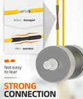 Comparison of damaged and seamless wire using 3:1 Heat Shrink Tubing Kit, 600 Pieces, Quick Shrink For Wire And Electrical Jobs