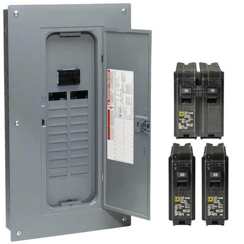 Rock Solid 100 Amp 120 240 Volt Electrical Load Center With 20 Spaces And 40 Circuits Combination Mount Main Breaker Panel Box.