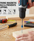 Using 10Pc Magnetic Collar Phillips Cross Bit Set For Electric Drills And Cordless Drivers Quarter Inch Hex Shank on wood