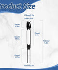 Top Tier Half Inch Shank Carbon Steel Wood Dowel Plug Cutter Kicks Out Perfect Pocket Hole Plugs Quick With A Clever Open Valve Design And Razor Sharp Shear Angle Built Hella Tough For Weekend Warriors, showing detailed product size measurements.