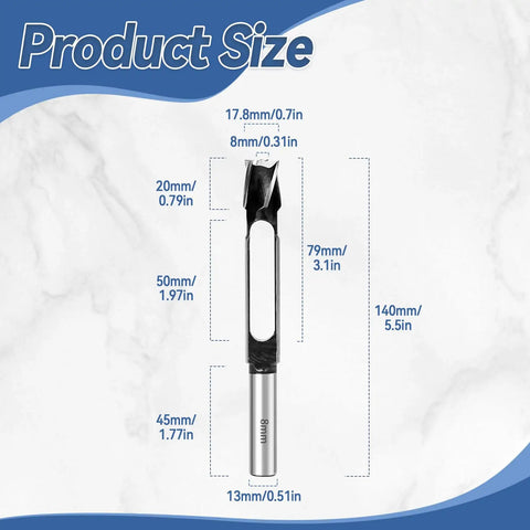 Top Tier Half Inch Shank Carbon Steel Wood Dowel Plug Cutter Kicks Out Perfect Pocket Hole Plugs Quick With A Clever Open Valve Design And Razor Sharp Shear Angle Built Hella Tough For Weekend Warriors, showing detailed product size measurements.
