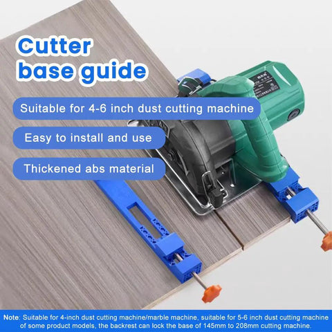Dope Adjustable Base Guide For Circular Saw Milling And Precision Wood Cuts, blue ABS clamp on dust cutting machine