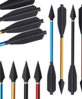 12 Piece Aluminum Crossbow Bolts With Removable Broadheads For Outdoor Shooting And Training Durable Archery Arrows grouped display