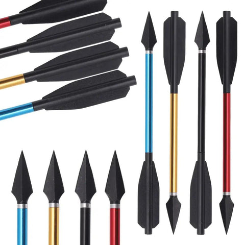 12 Piece Aluminum Crossbow Bolts With Removable Broadheads For Outdoor Shooting And Training Durable Archery Arrows grouped display