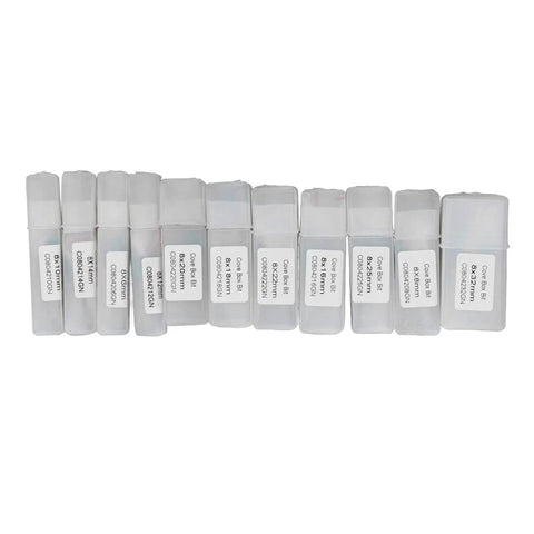 Jiawu Premium Round Nose Router Bit Kit with 11 carbide bits stored in clear packaging for woodworking projects.