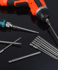 Torx Security Screwdriver Bit Set 10 Piece T6 To T40 With Quarter Inch Magnetic Hex Shank 4 Inch Long S2 Steel shown with drills