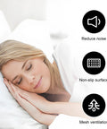 Woman sleeping peacefully on a Solid Wood Bunkie Board 30X60 Inches Twin Bed Foundation supporting mattress snugly.