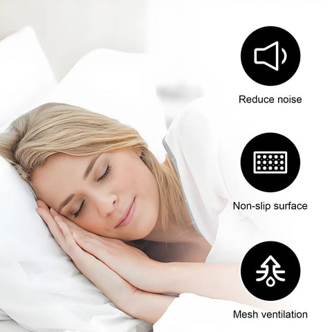Woman sleeping peacefully on a Solid Wood Bunkie Board 30X60 Inches Twin Bed Foundation supporting mattress snugly.